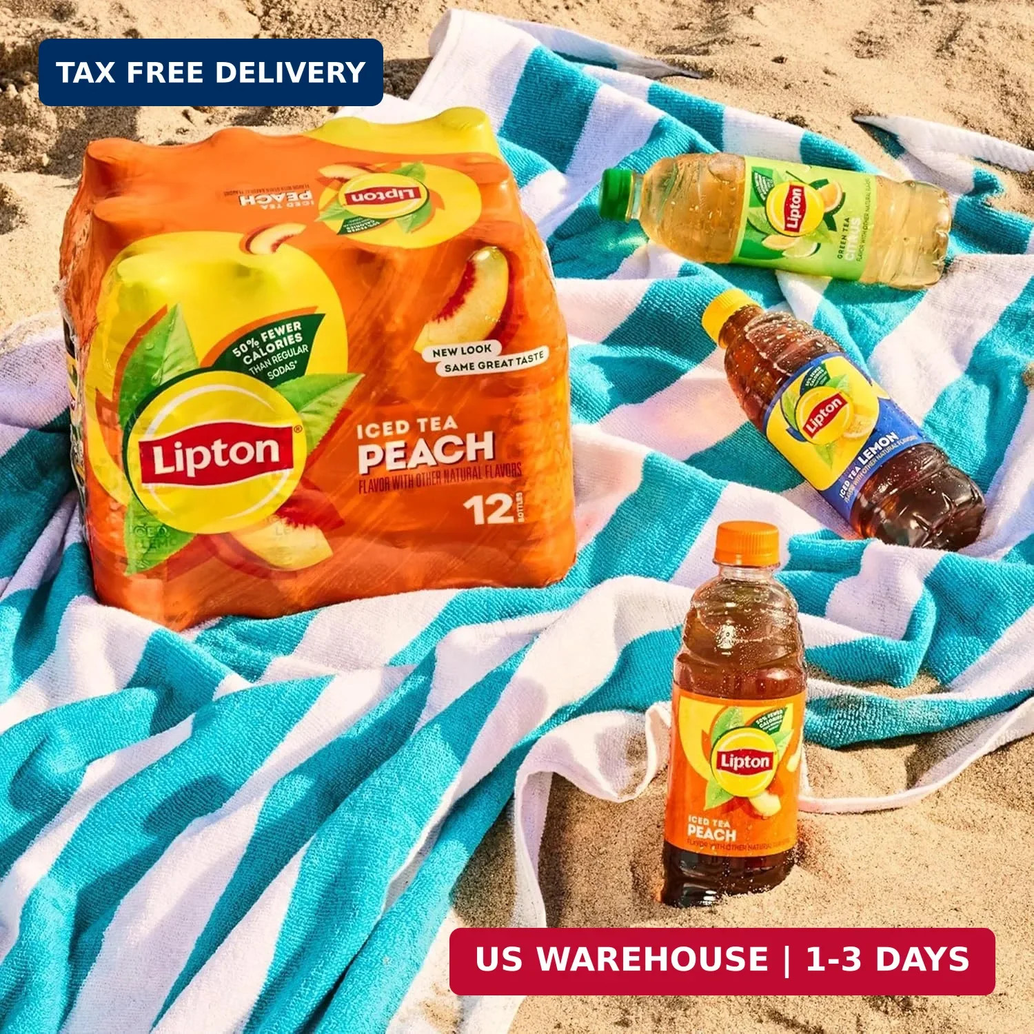Lipton Zero Sugar Iced Tea, Green Tea Citrus, 16.9 fl oz Bottles, (12 Pack), 100