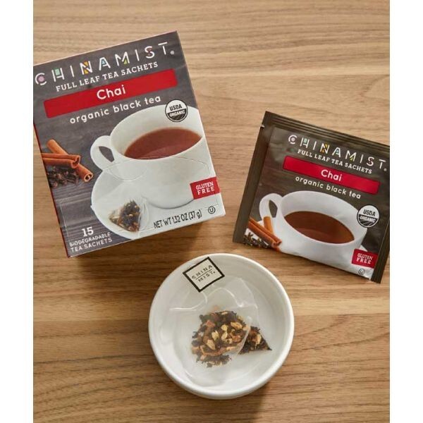 China Mist – Chai Organic Black Full Leaf Tea Sachet, 2 Boxes 15 Count Each