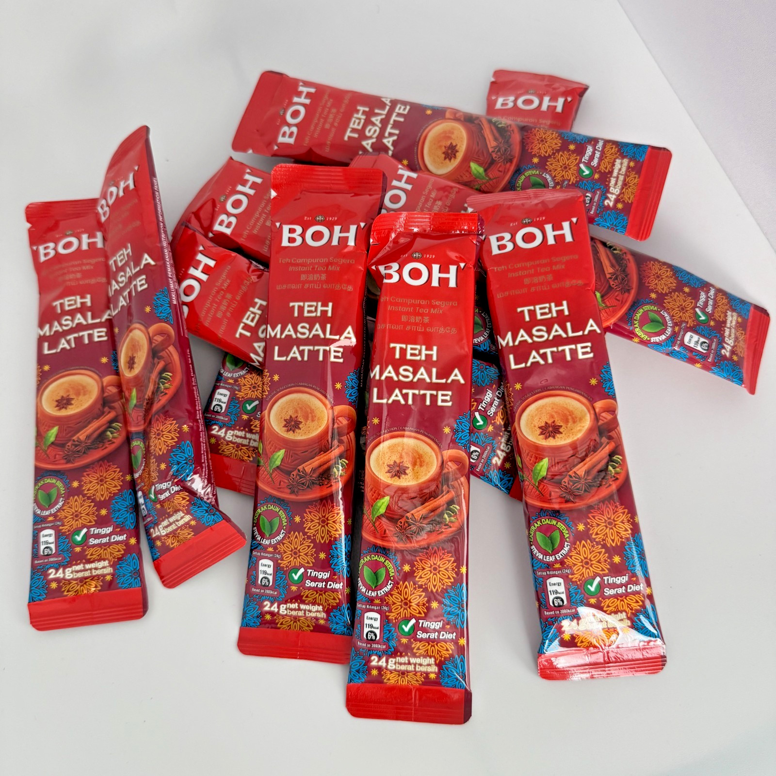 Boh Masala Chai Latte Instant Mix 24g x 12 Sachets – 1 Pack Sealed