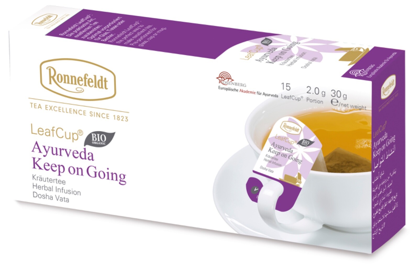 Ronnefeldt Leafcup® Ayurveda Keep on Going. 15 Premium herbal tea bags