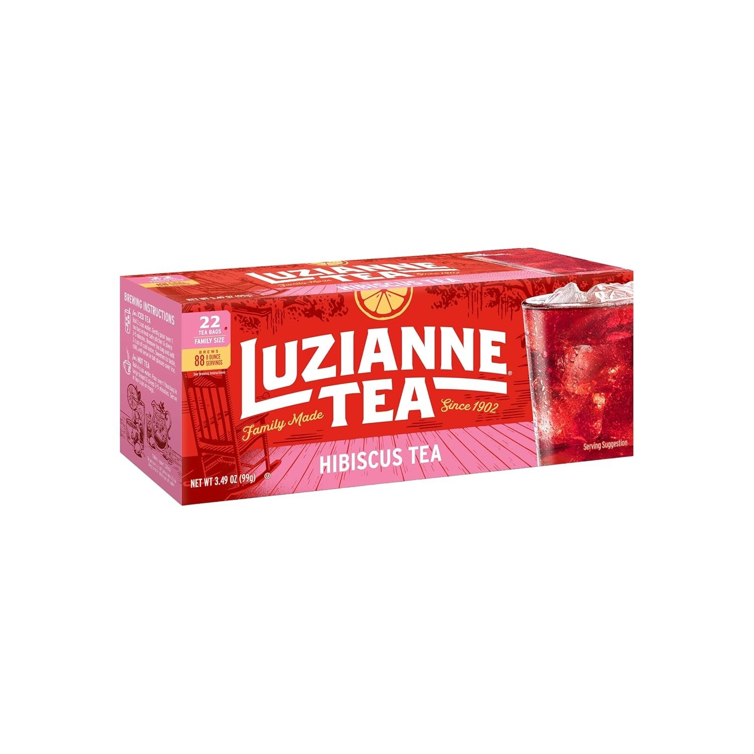Sustainable Unsweetened Hibiscus Iced Tea Bags – 22 Count for a Healthier Sip