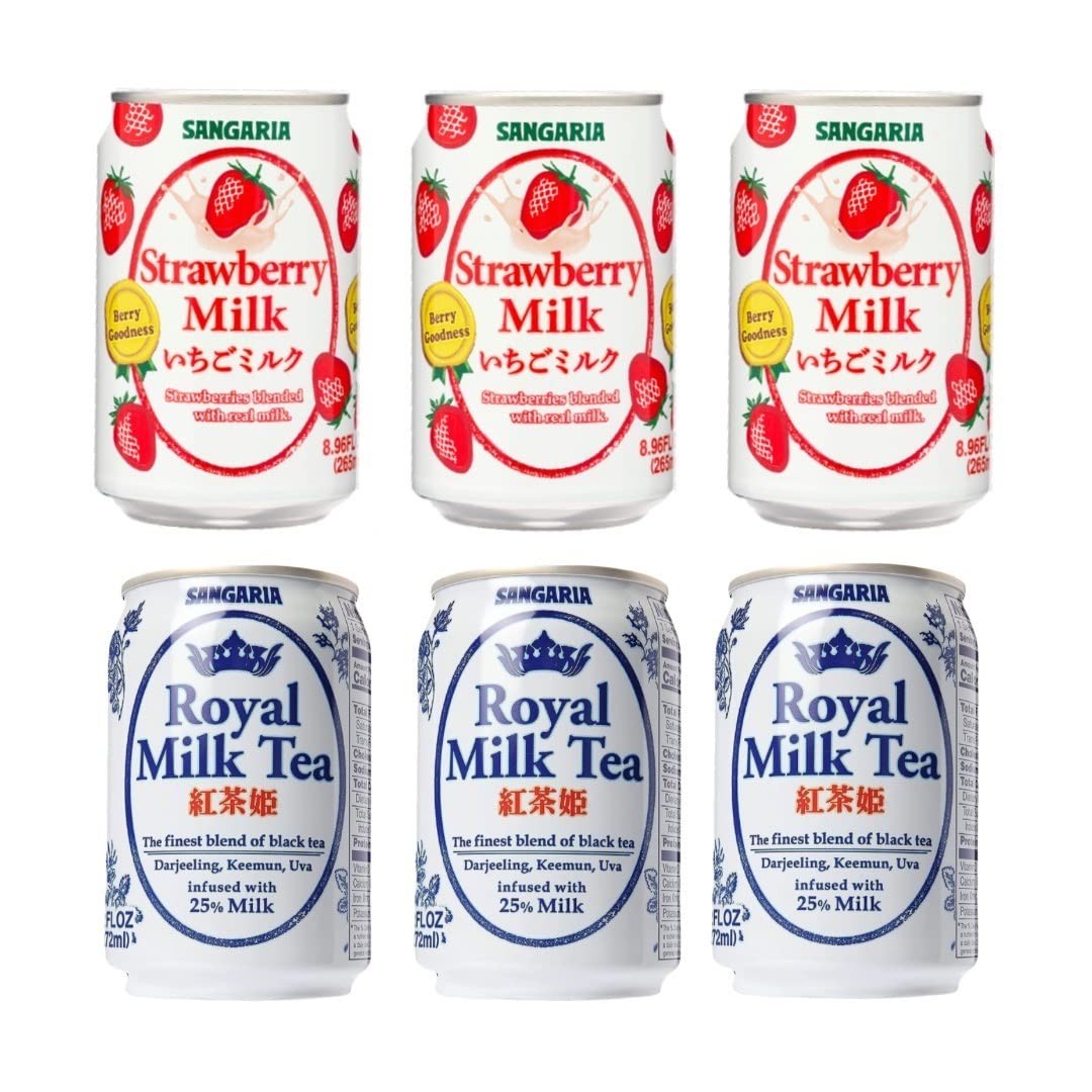 Sangaria Royal Milk Tea and Strawberry Milk | 6 pack for each