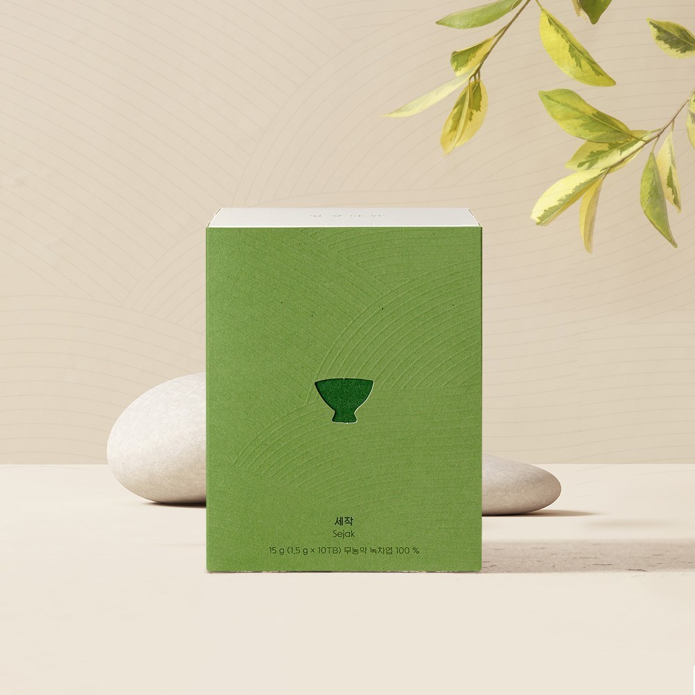Korean Sejak Green Tea 10 Tea Bags Traditional Method Fresh Flavor 15g