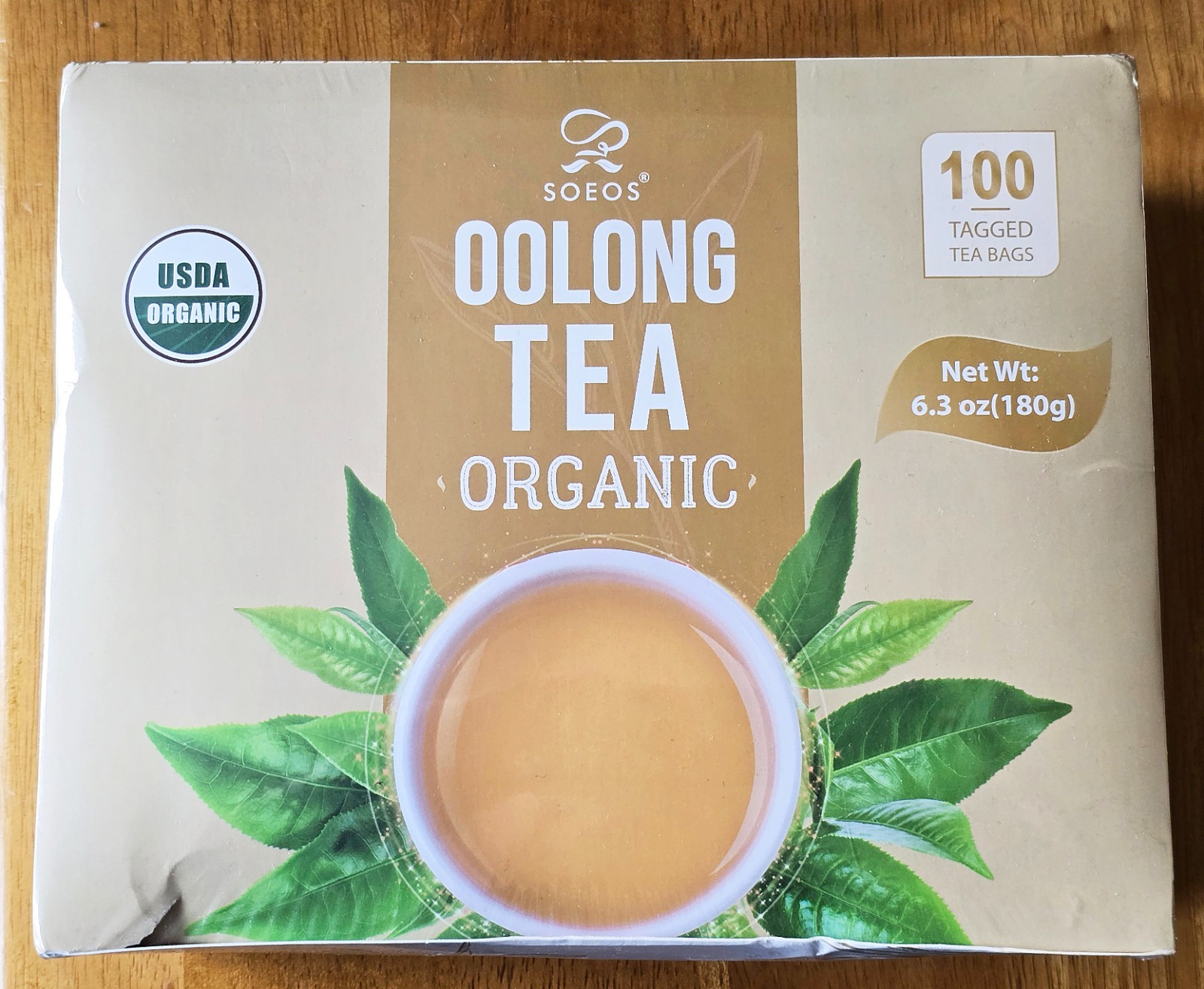 SOEOS’ Organic Oolong Tea 100 Bags Low Caffeine USDA Certify Sealed NEW Box