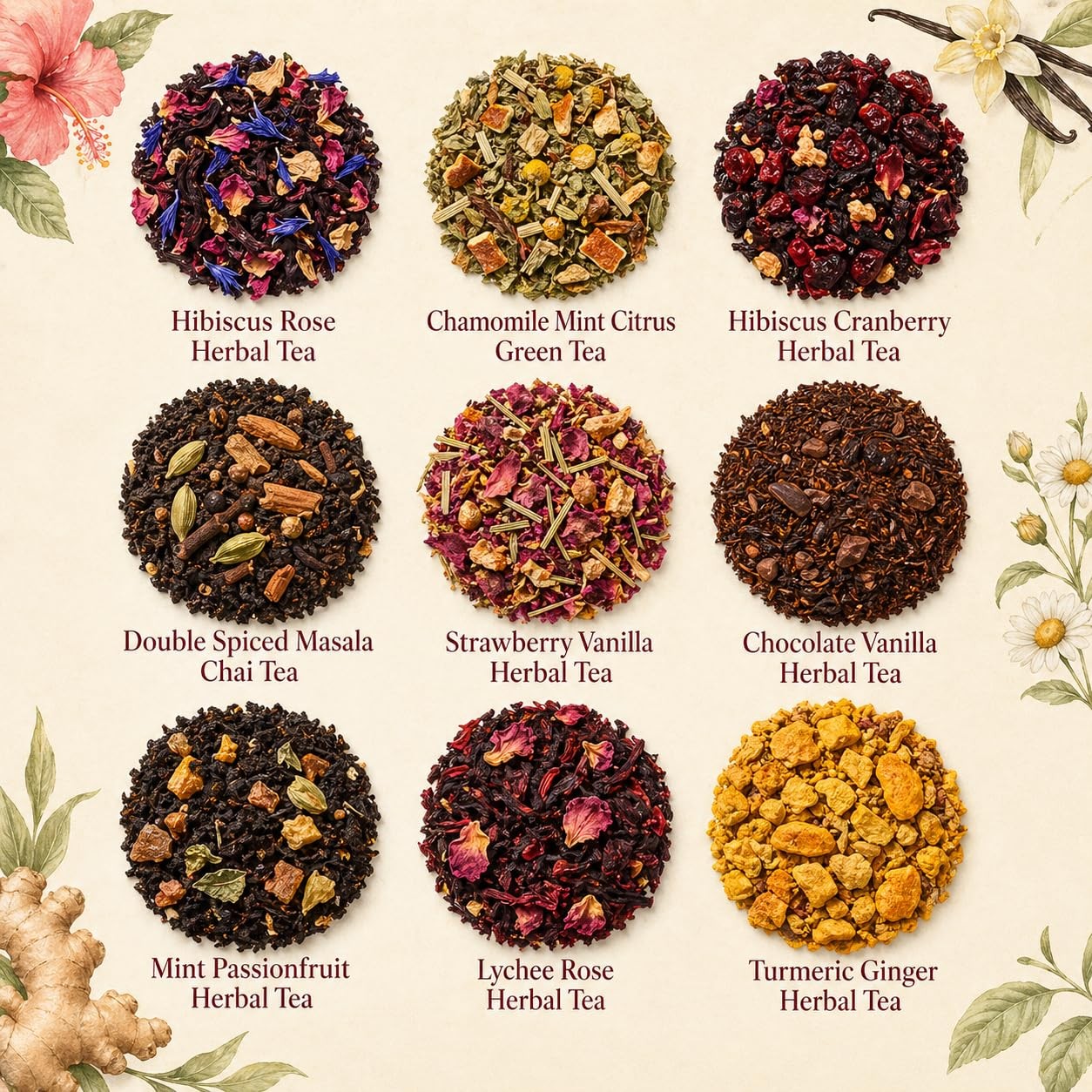 VAHDAM Exotic Loose Leaf Tea Sampler (18+ cups)