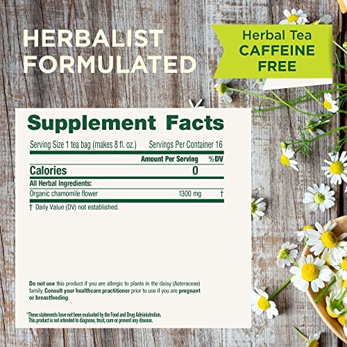Traditional Medicinals Organic Chamomile Herbal Leaf Tea, 16 Count (Pack of 6)