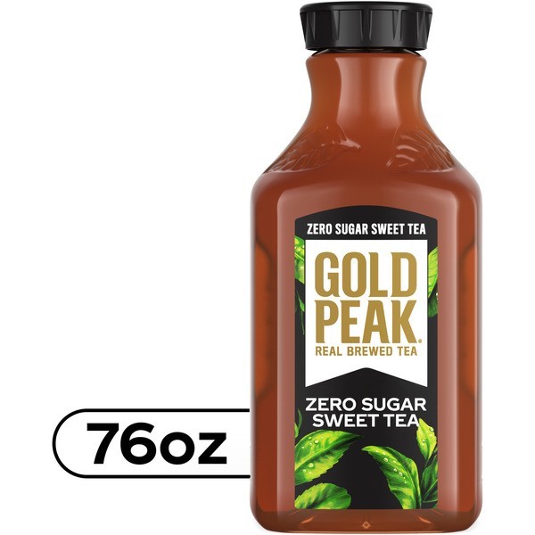 Gold Peak Unsweetened Black & Zero Sugar Sweet Tea 76oz 4 Pack Variety