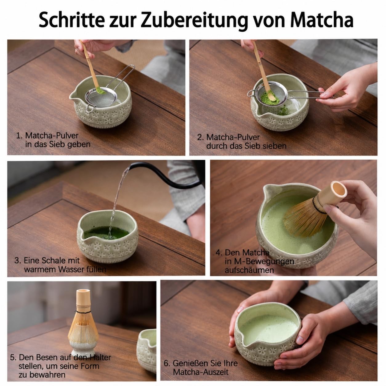 Matcha Whisk Set, Ceramic Matcha Kit Set Includes Matcha Bowl, Matcha Whisk a…