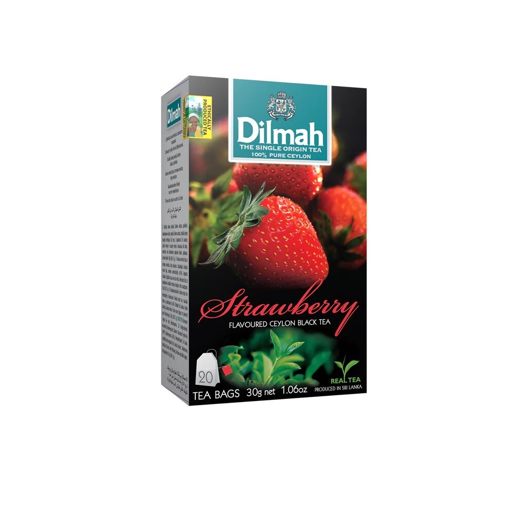 Dilmah Strawberry Flavored Ceylon Black Tea – 20 Tea Bags X 6 Packs