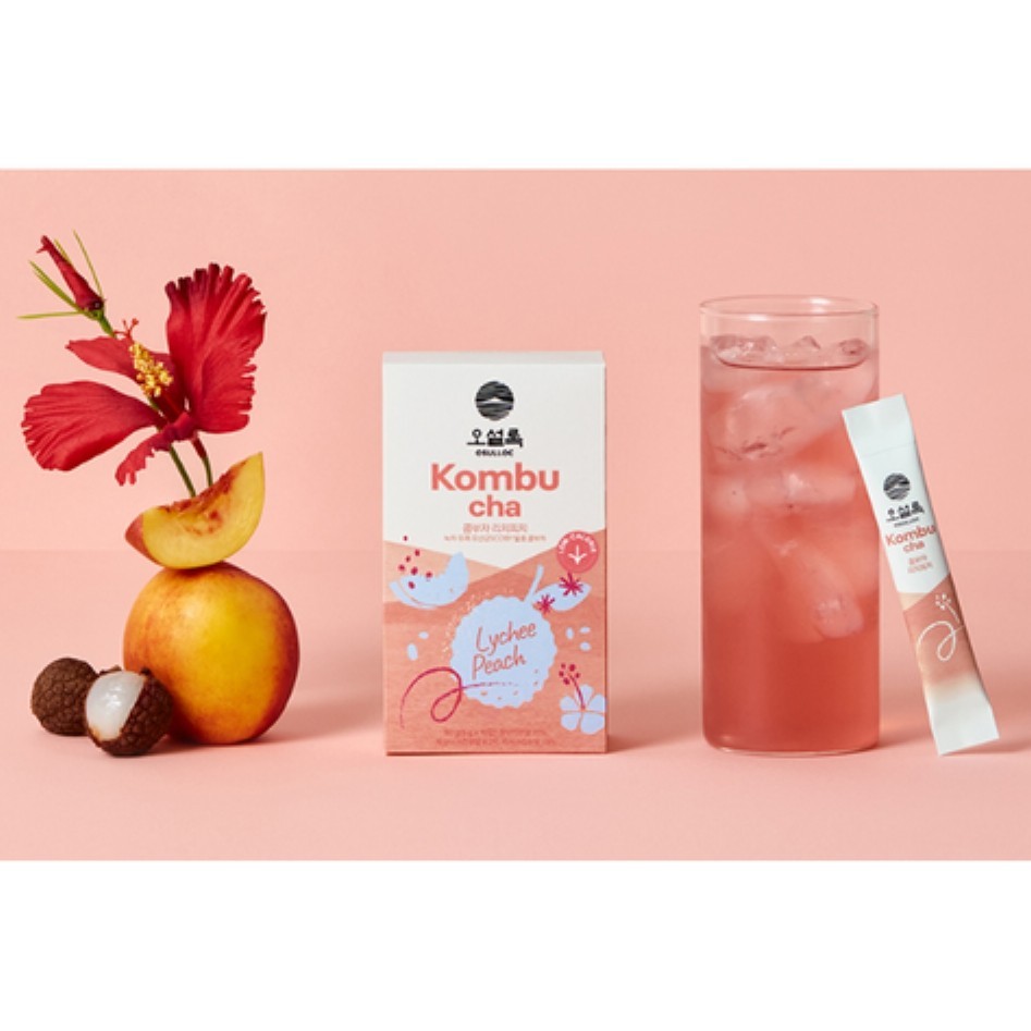 Osulloc Kombucha Lychee Peach Korean Tea Healthy Diet Drink 5g x 10 Sticks