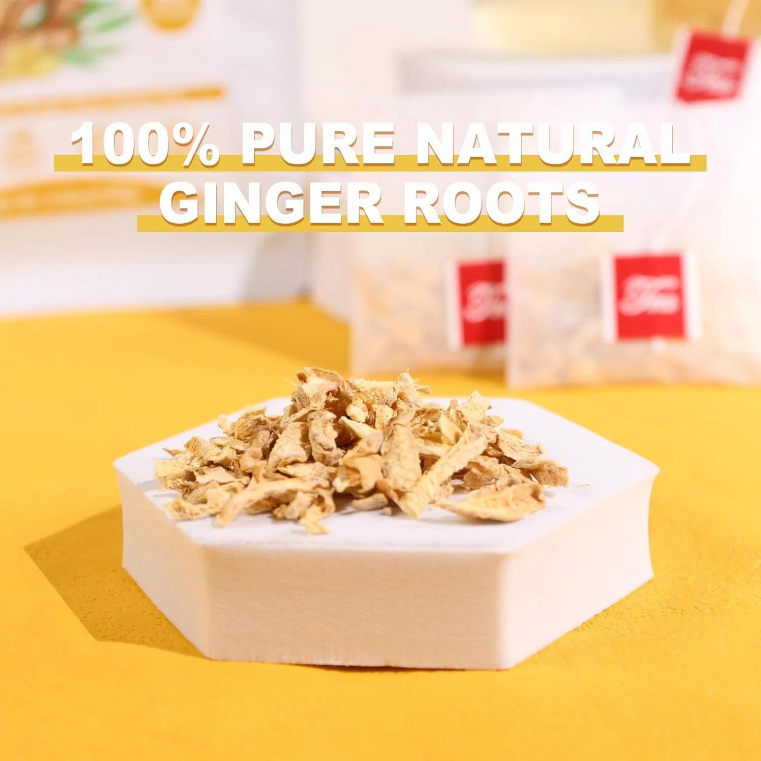Invigorating 64 Count Ginger Tea Bags – Naturally Caffeine-free Herbal Delight