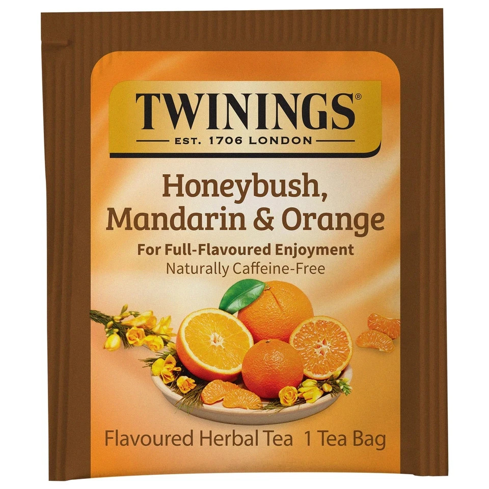 Twinings Honeybush Mandarin Orange Herbal Tea 20 Count Pack of 6 Caffeine Free