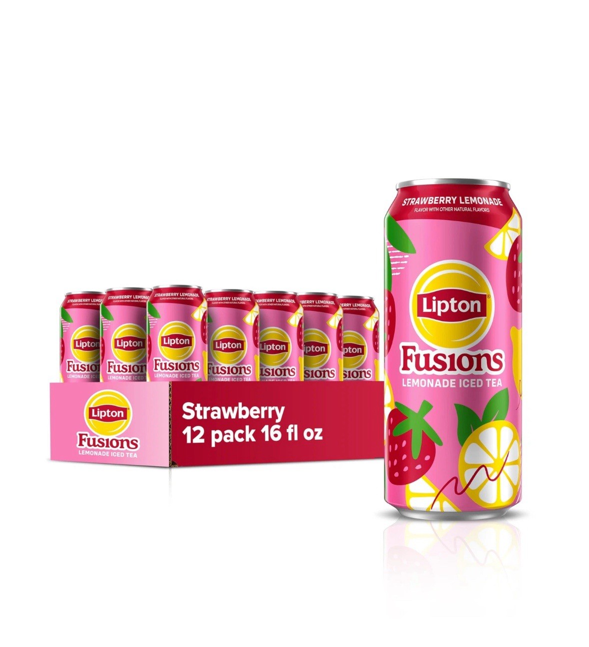 Fusions Strawberry Lemonade & Iced Tea 16 Fl Oz Cans Pack of 12