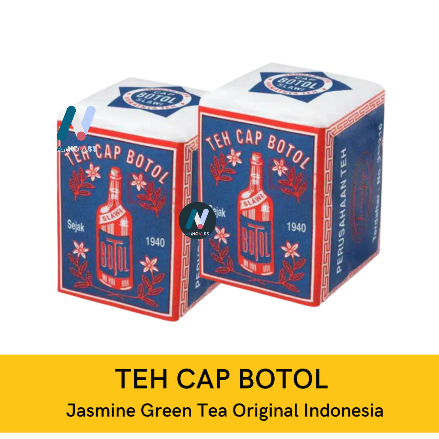2Pax TEH CAP BOTOL Jasmine Green Brewed Tea Exotic Aroma Indonesian Since 1940