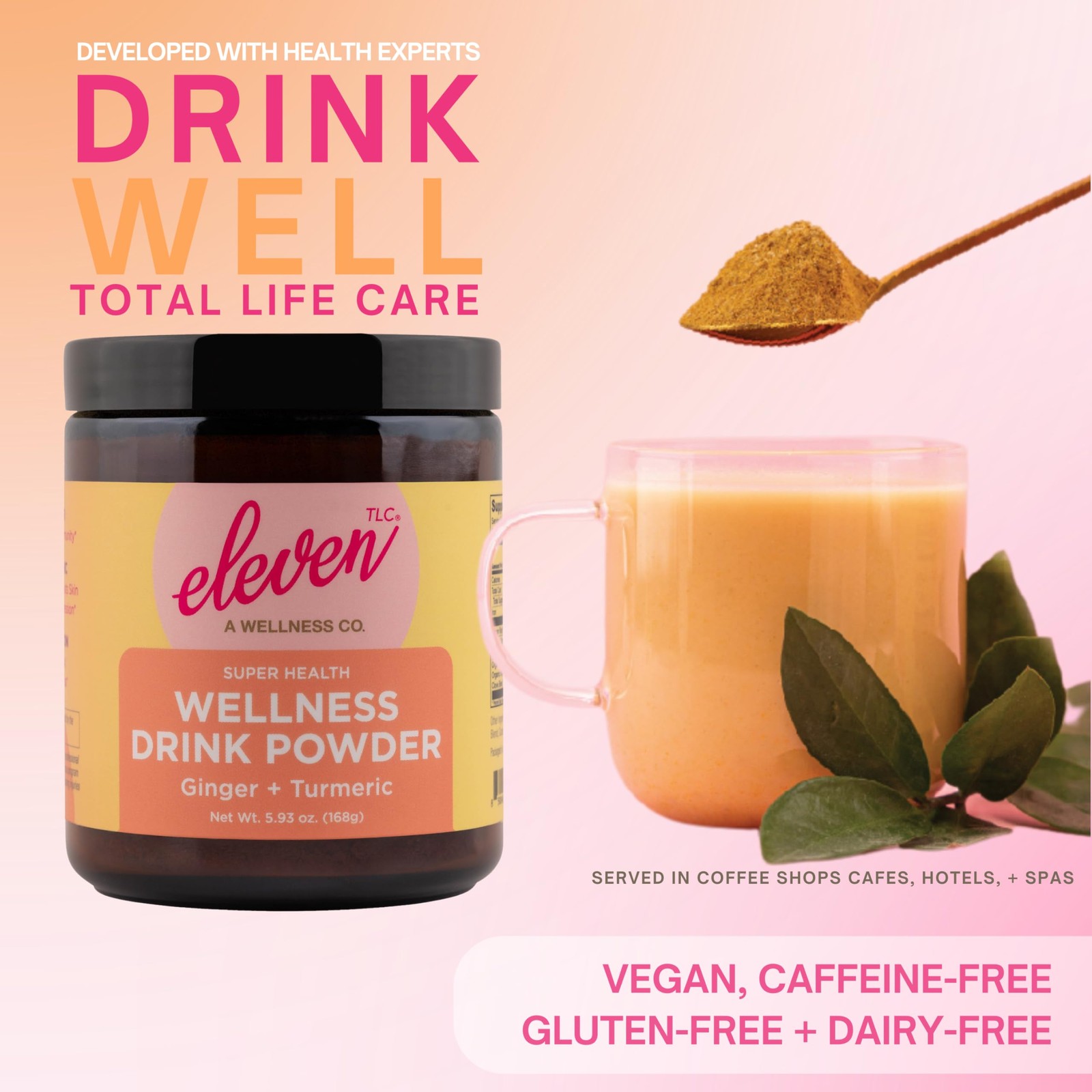 Eleven TLC Organic Ginger Turmeric Spiced Golden Superfood Instant Latte & Dr…