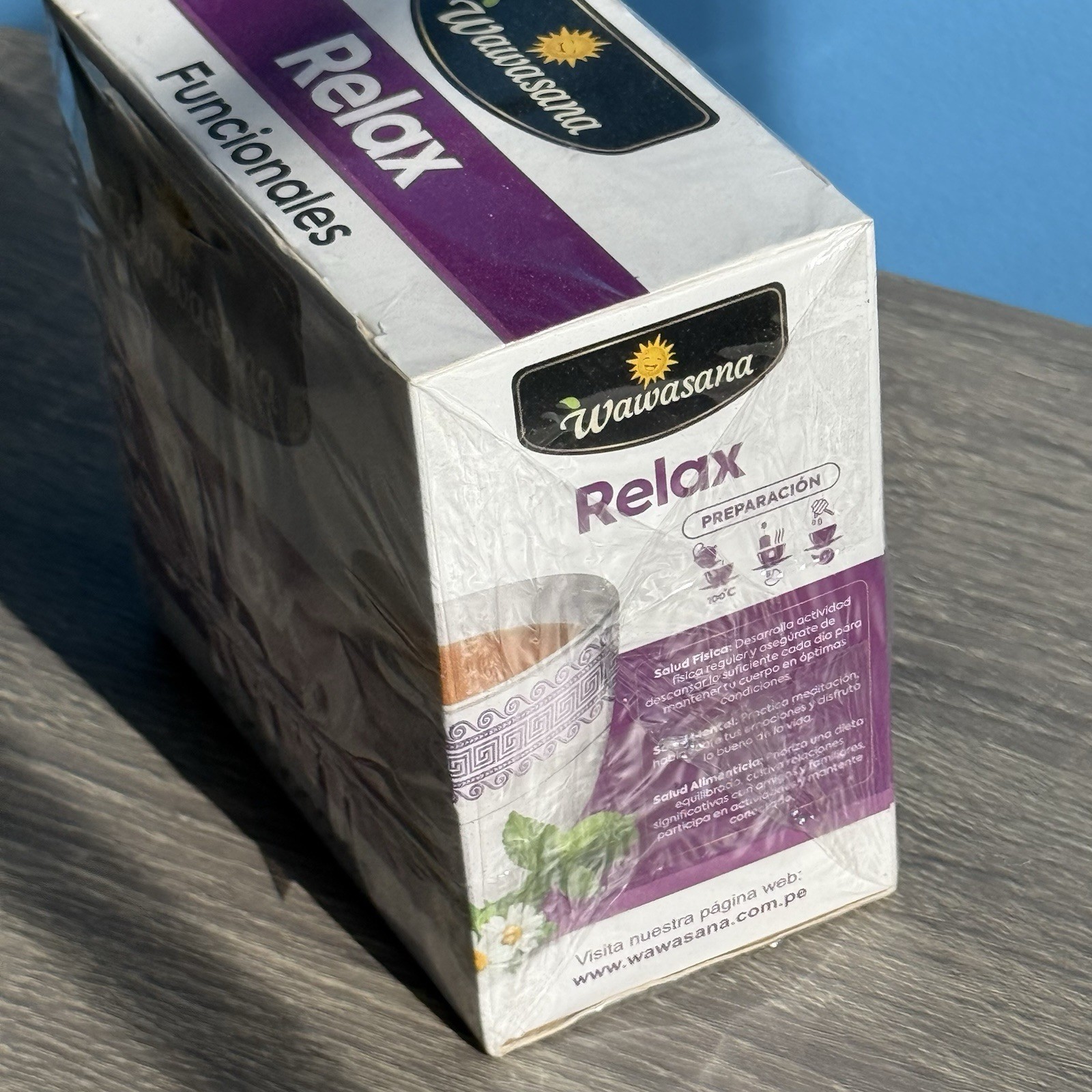 Wawasana Relax 50Tea Bags Peruvian Herbal 100%Natural Mix Herbs Made in Peru 75g