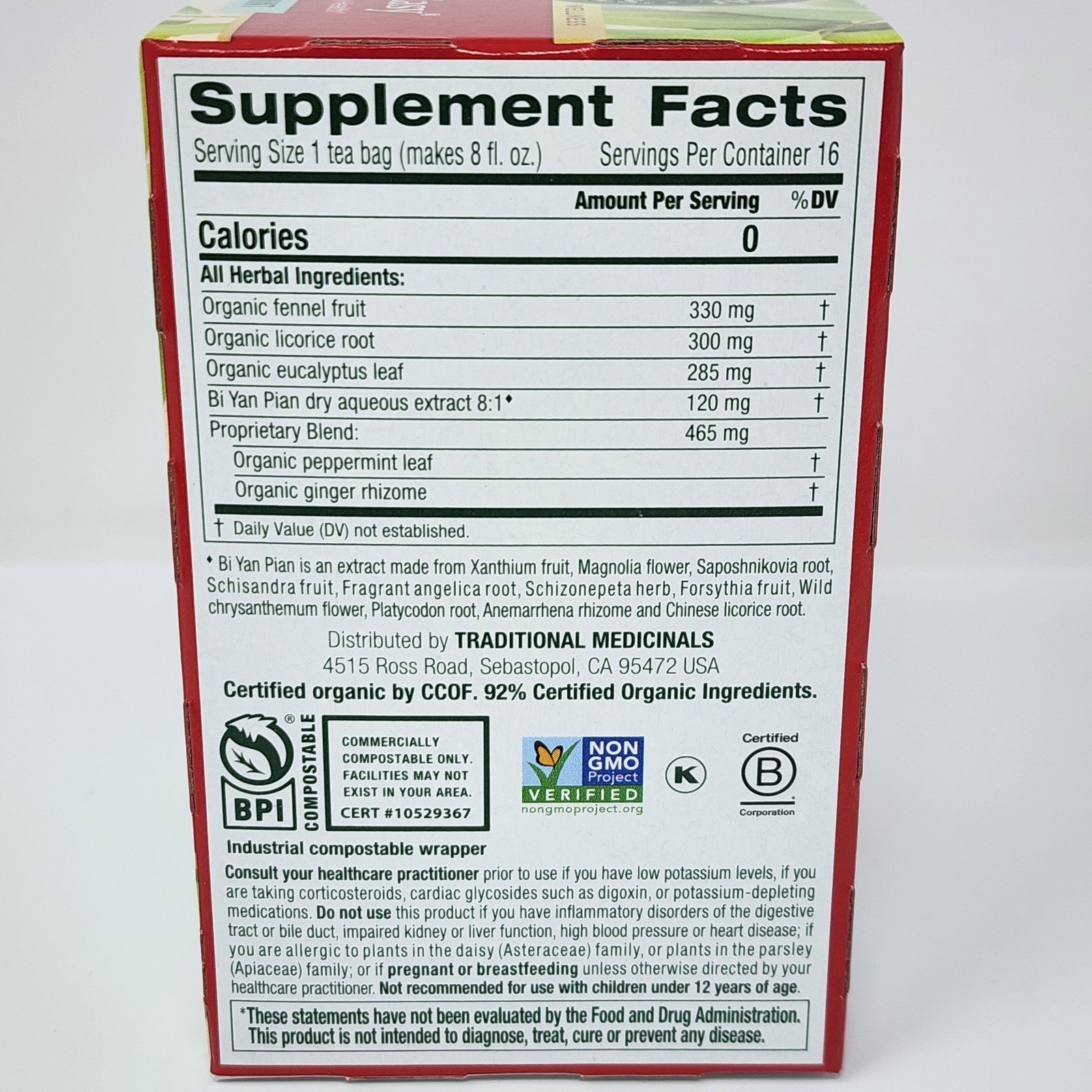 Traditional Medicinals Breathe Easy Eucalyptus Mint Herbal Tea (96 Tea Bags)