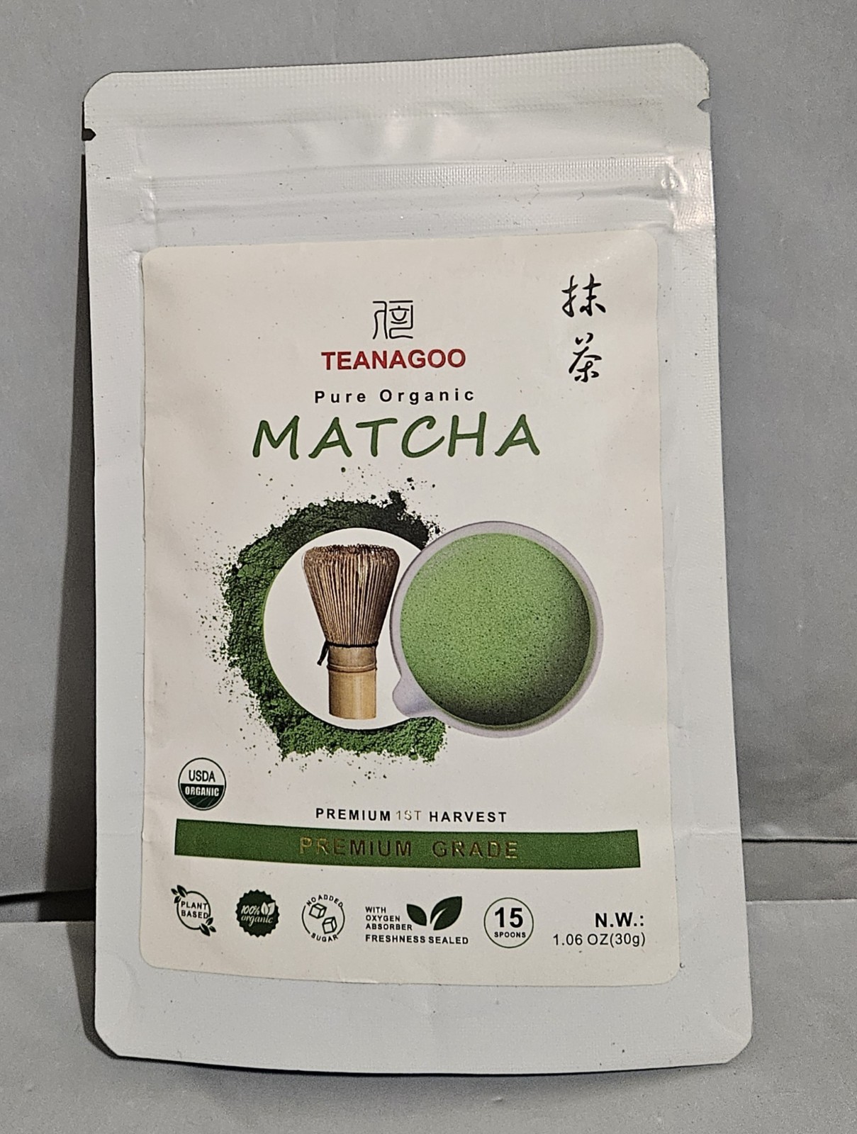 Teenagoo Pure Organic Matcha Premium Grade 1.06 oz