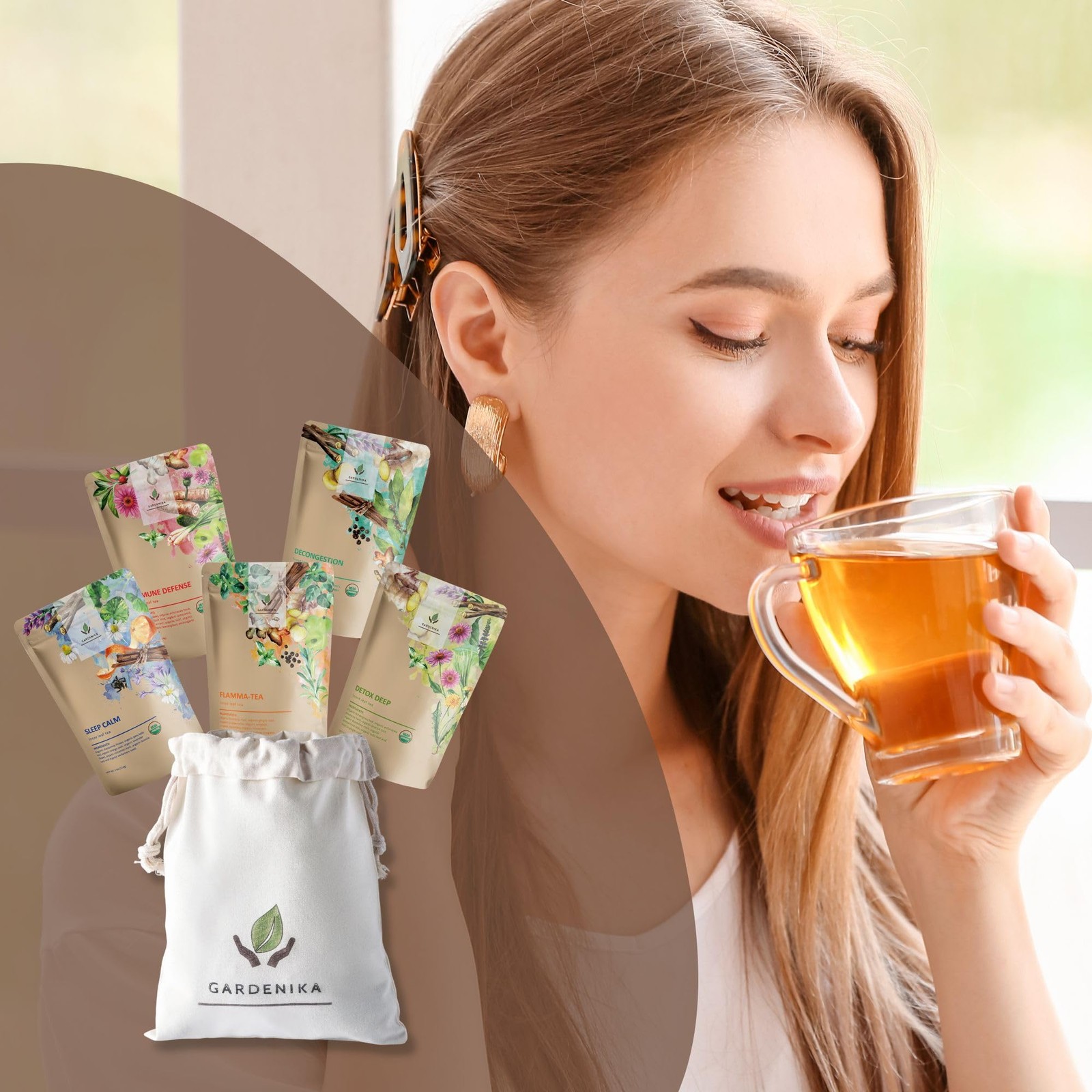 Gardenika Organic Loose Leaf Tea Sampler – Herbal Caffeine-Free Set – Ayurved…