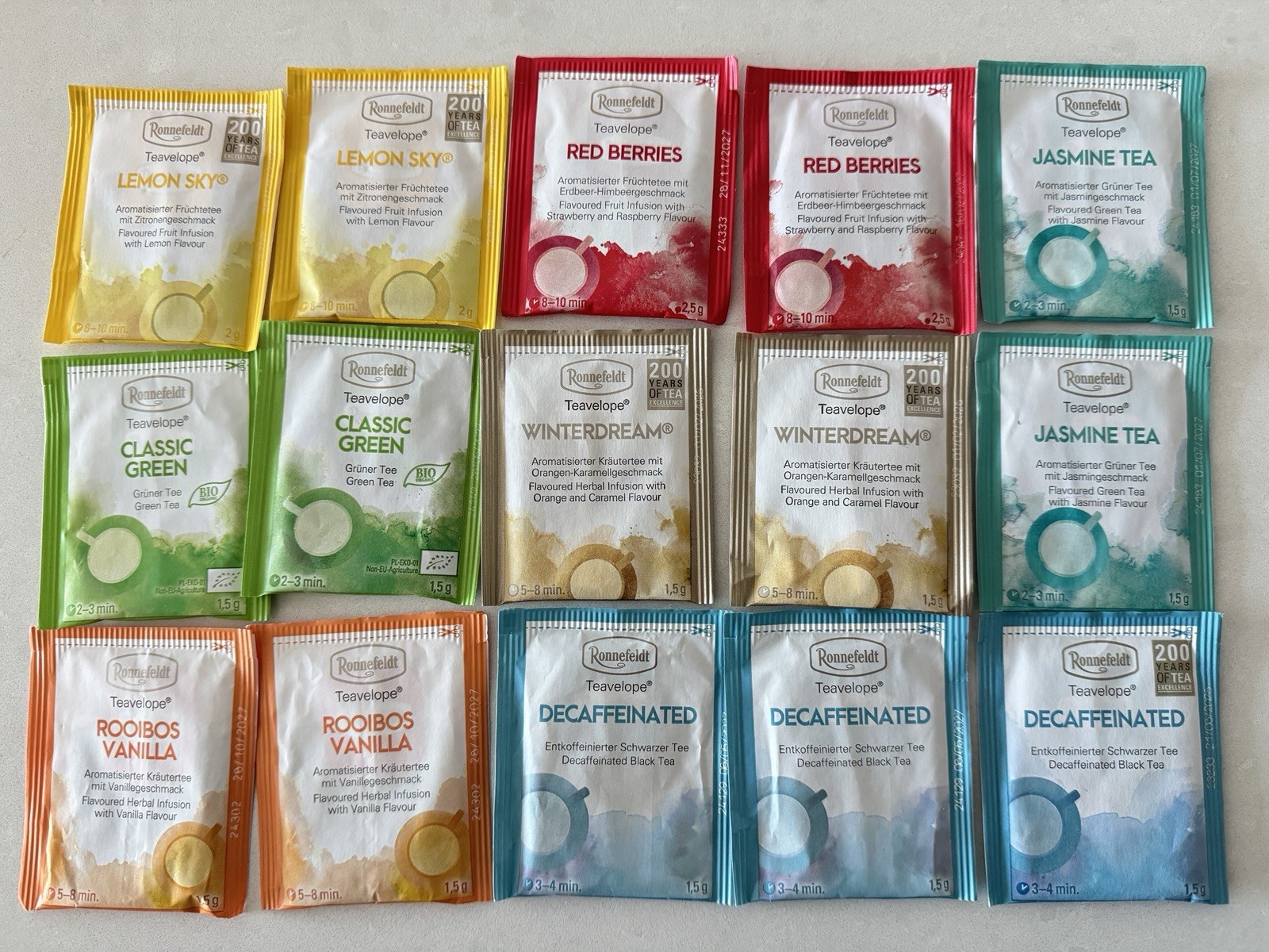 Ronnefeldt Teavelope® 15 Mixed Green, Herbal Infusion Tea Bags. Great Taste!