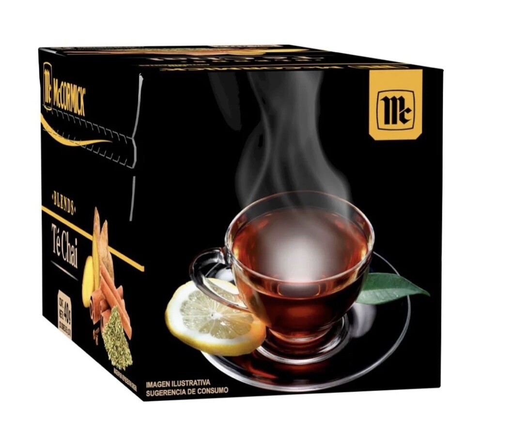 Te Chai con jengibre te negro cardamomo canela clavo molido pimienta negra 20 te