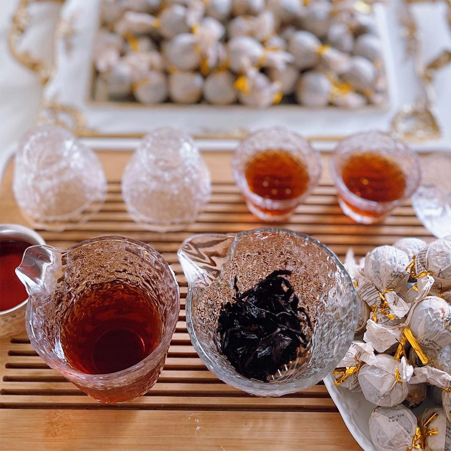 Chinese Puerh Tea, Black Tea, 5 Years Aged Fully Fermented Red Tea, 30 Count Bal