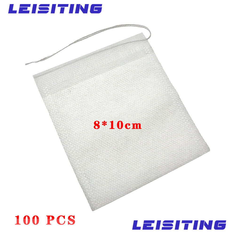 NEW 100 Pcs Non-woven Disposable Filter Empty Teabags Herb Loose Tea Bag 8*10 cm