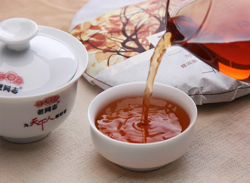 2017 Hu Po Chun Shu Puer Chinese Tea Haiwan Old Comrade Ripe Pu Er Tea 357g