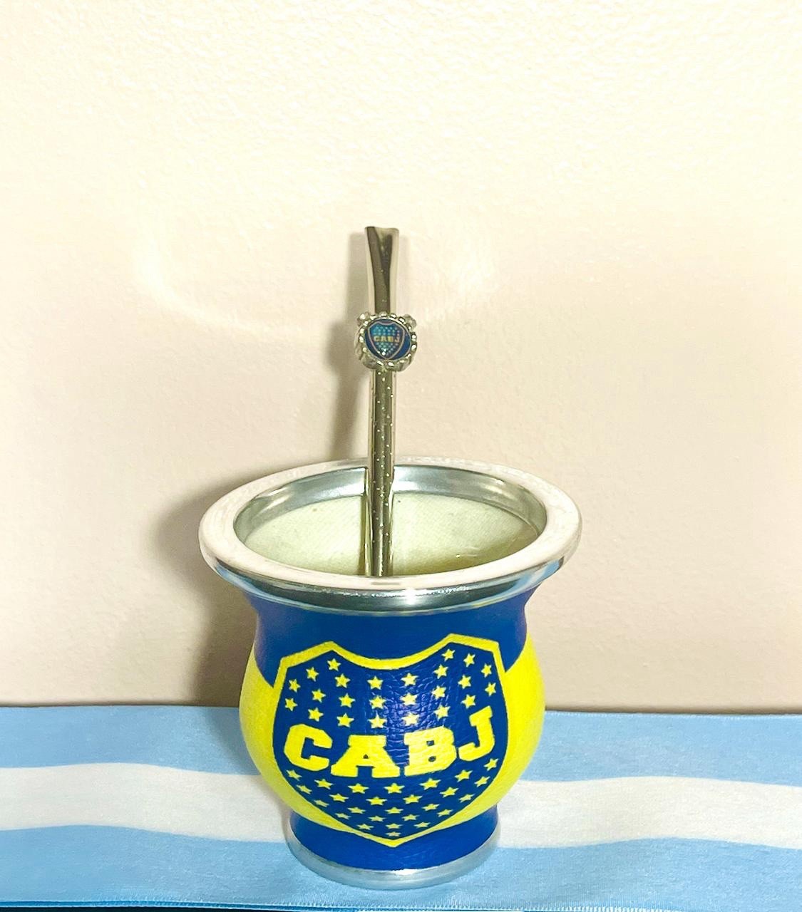 Mate cup yerba argentino – BOCA JUNIORS + bombilla straw Boca juniors