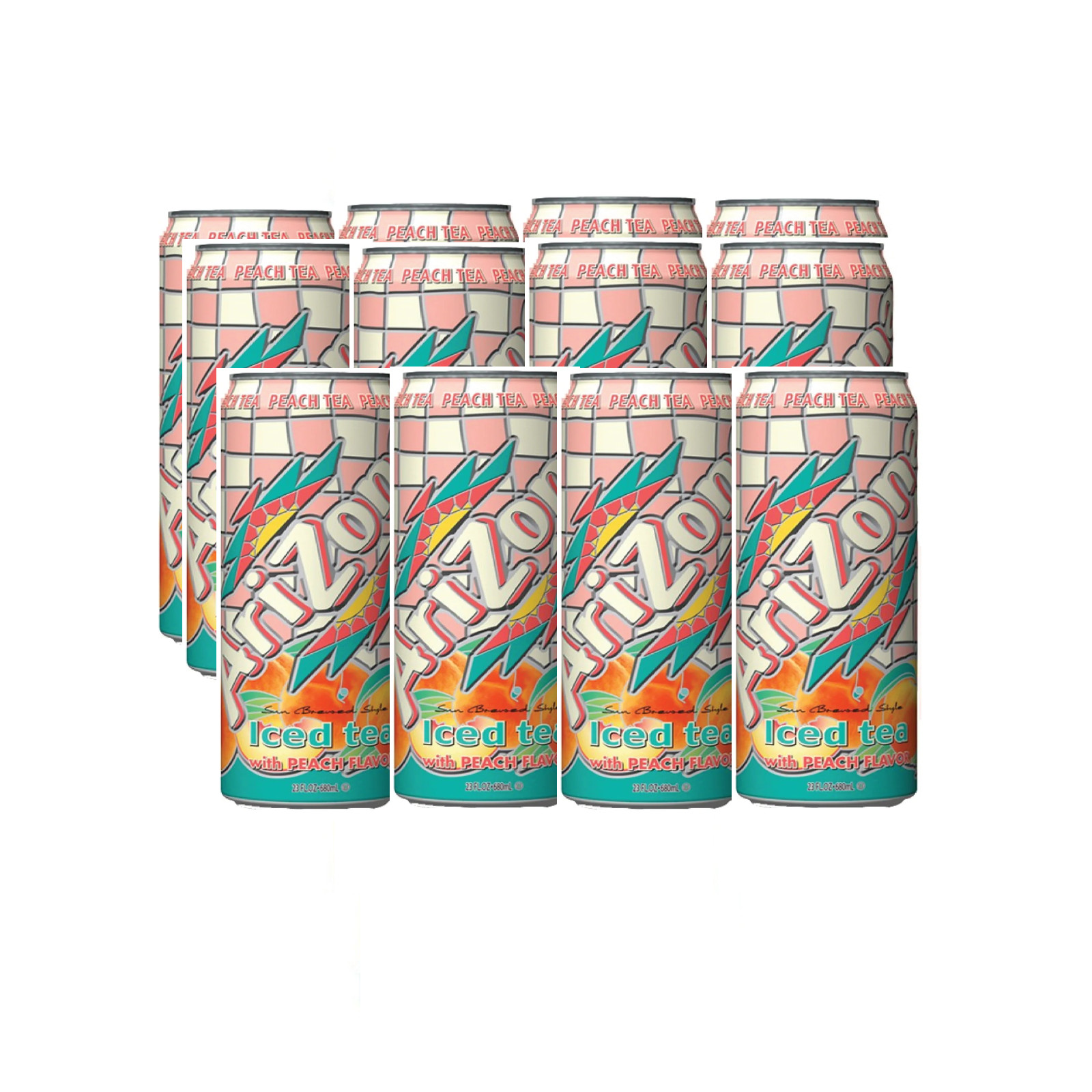 AriZona peach Tea Big Can, 22 Fl Oz (Pack of 12)