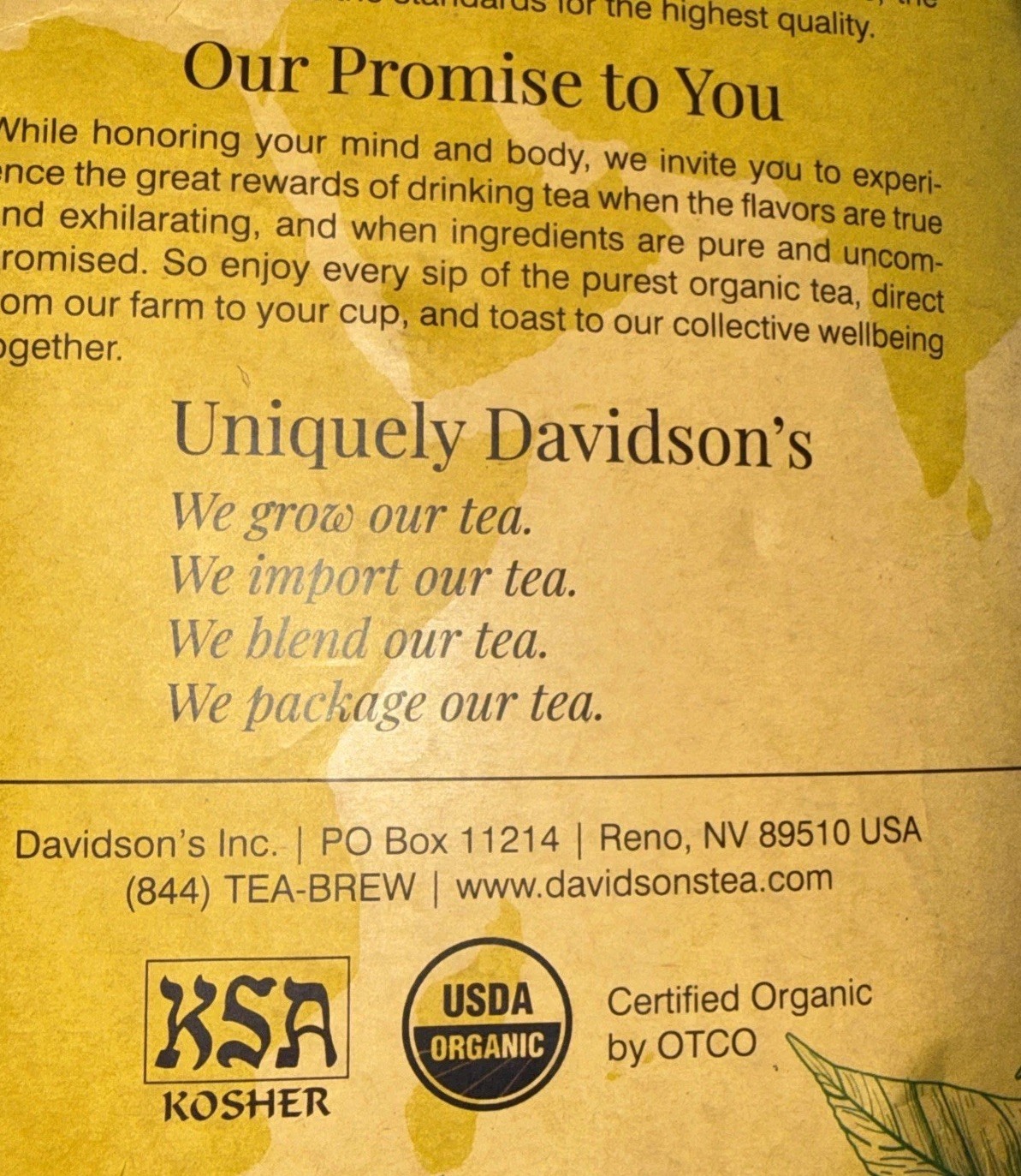 DAVIDSON’S* ORGANICS- ORGANIC Tulsi Pure Leaves Caffeine Free BB 3/23/28