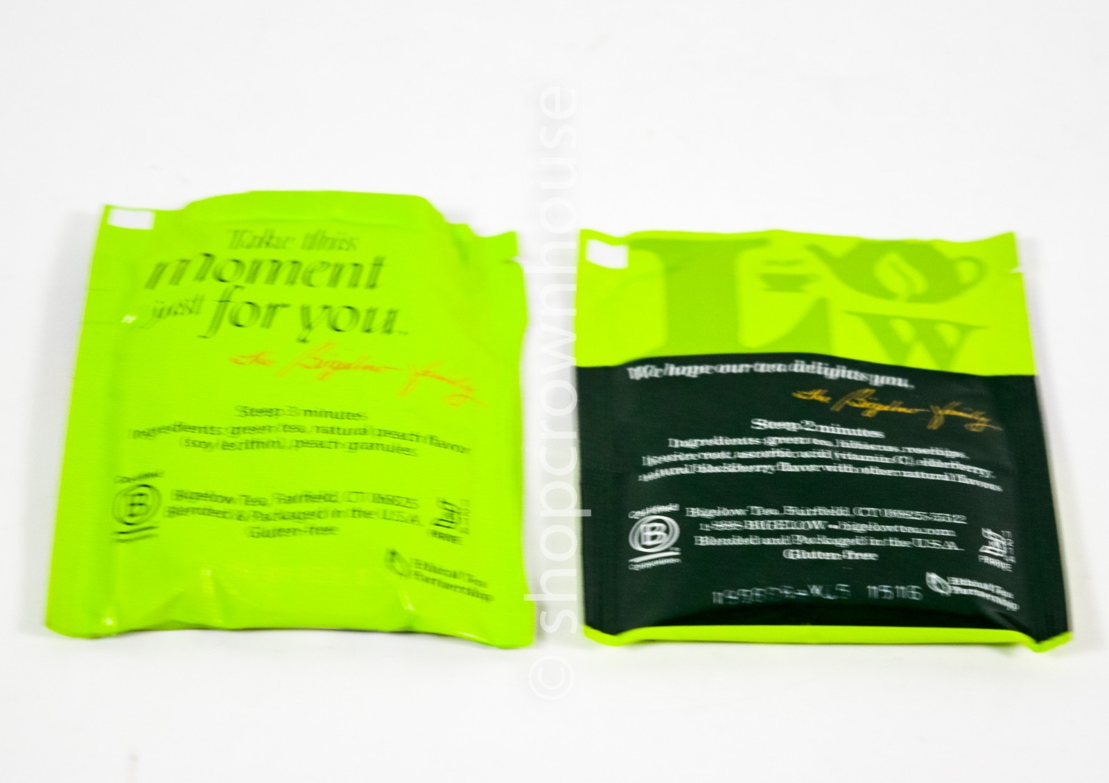 38 Tea Bag Pouch by Bigelow Green Tea 18 ELDERBERRY and 20 PEACH Kosher 03/2027