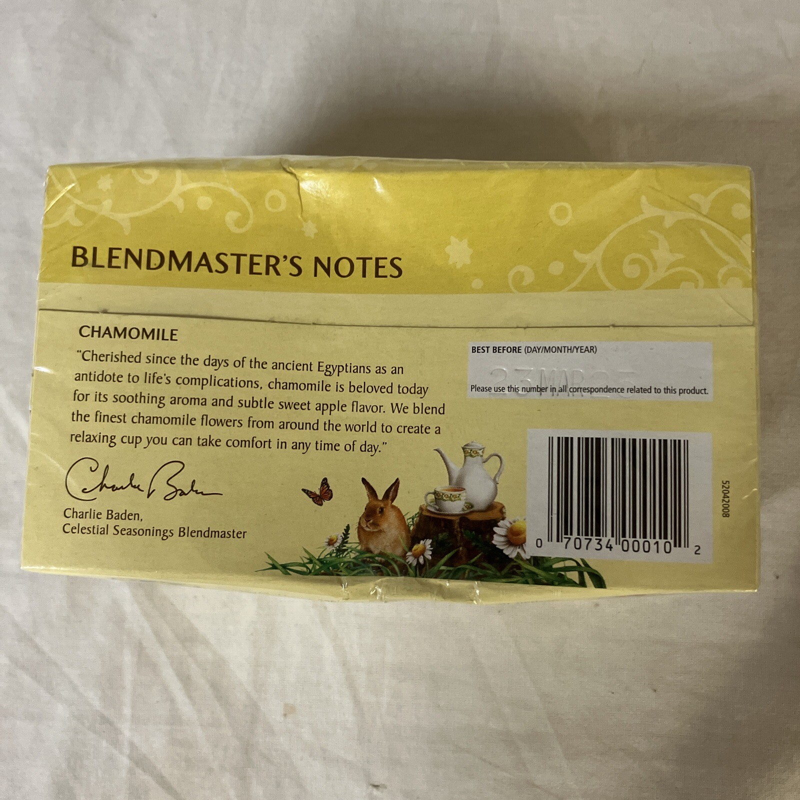 Lot of 2 Celestial Seasonings Chamomile Herbal 20 Tea Bags Each BB 3/23/25 FS!