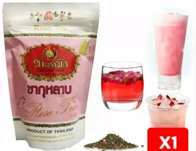 Thai Rose Tea Mix Cha Tra Mue Refreshing Refill 150g. Brand Original