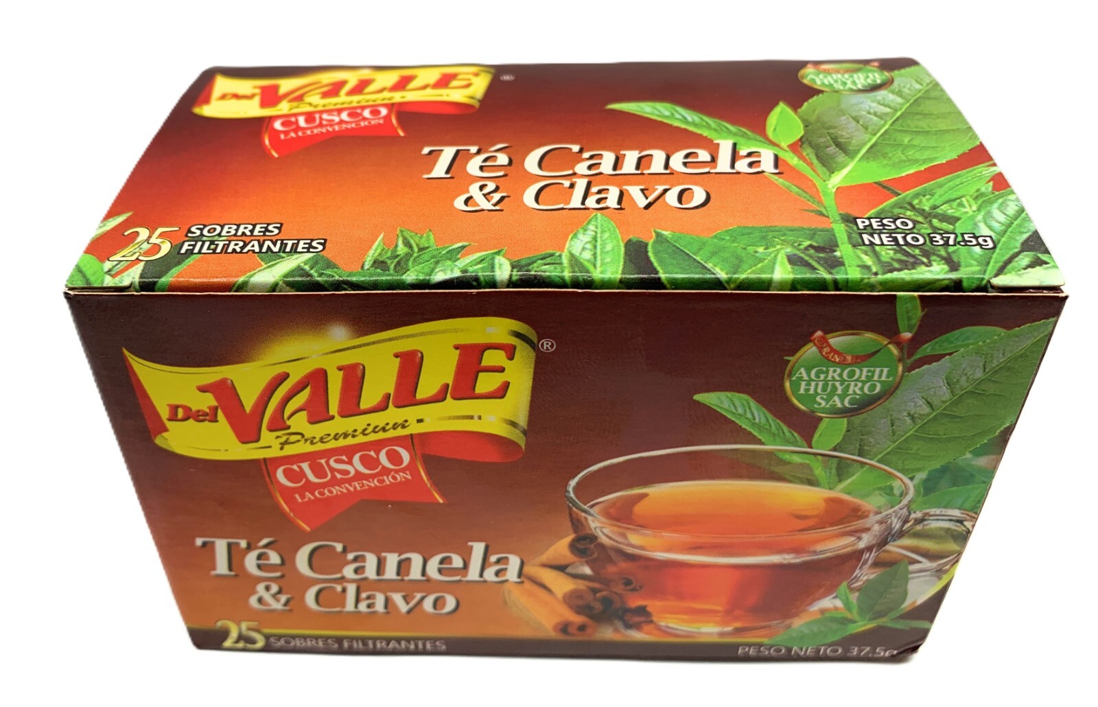 Del Valle Té Canela y Clavo Peruano 37.5g – 25 Bolsas de 1.5g para Infusión