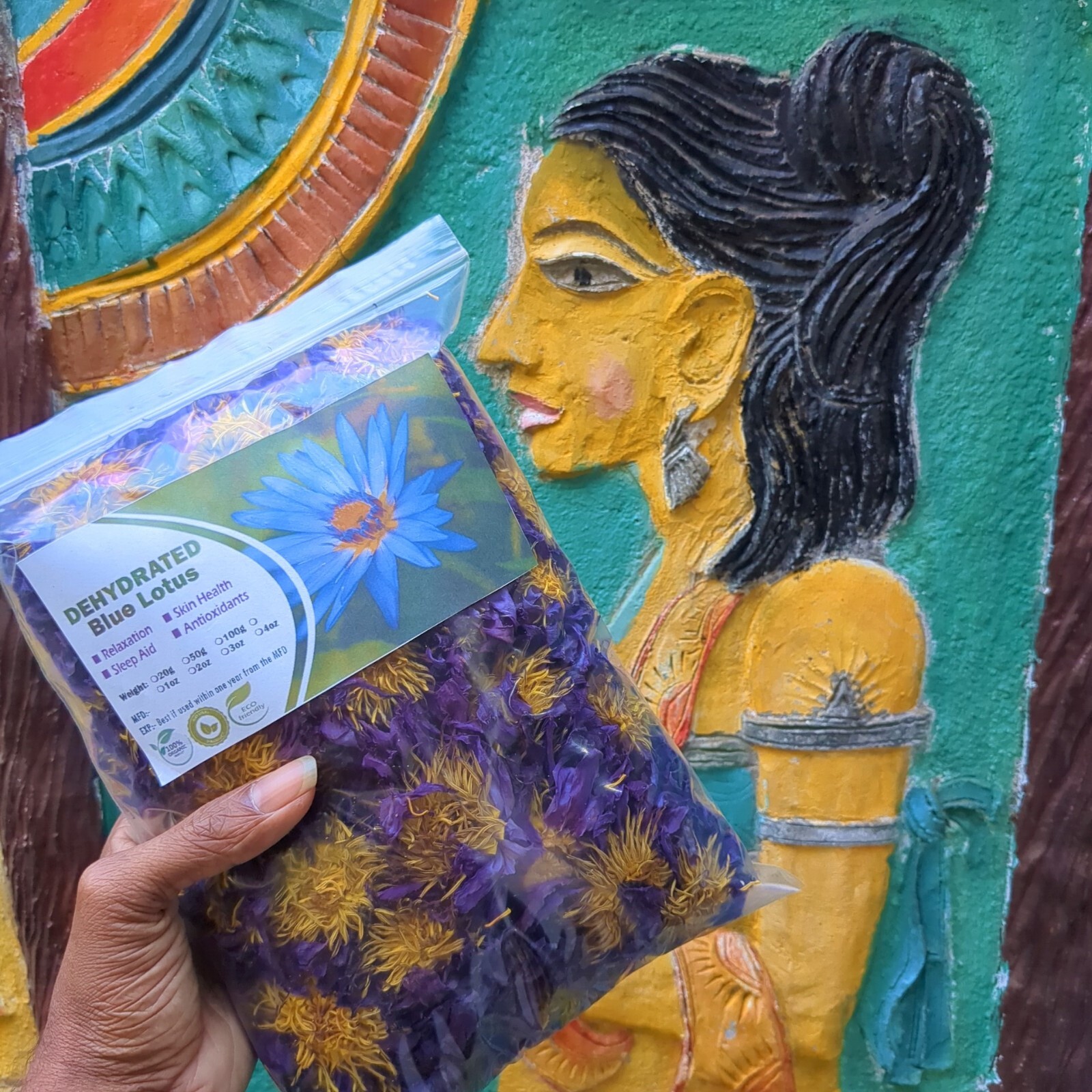 Dried Blue Lotus Nymphaea Caerulea Organic Hand Picked Pure Ceylon Herbal Flower