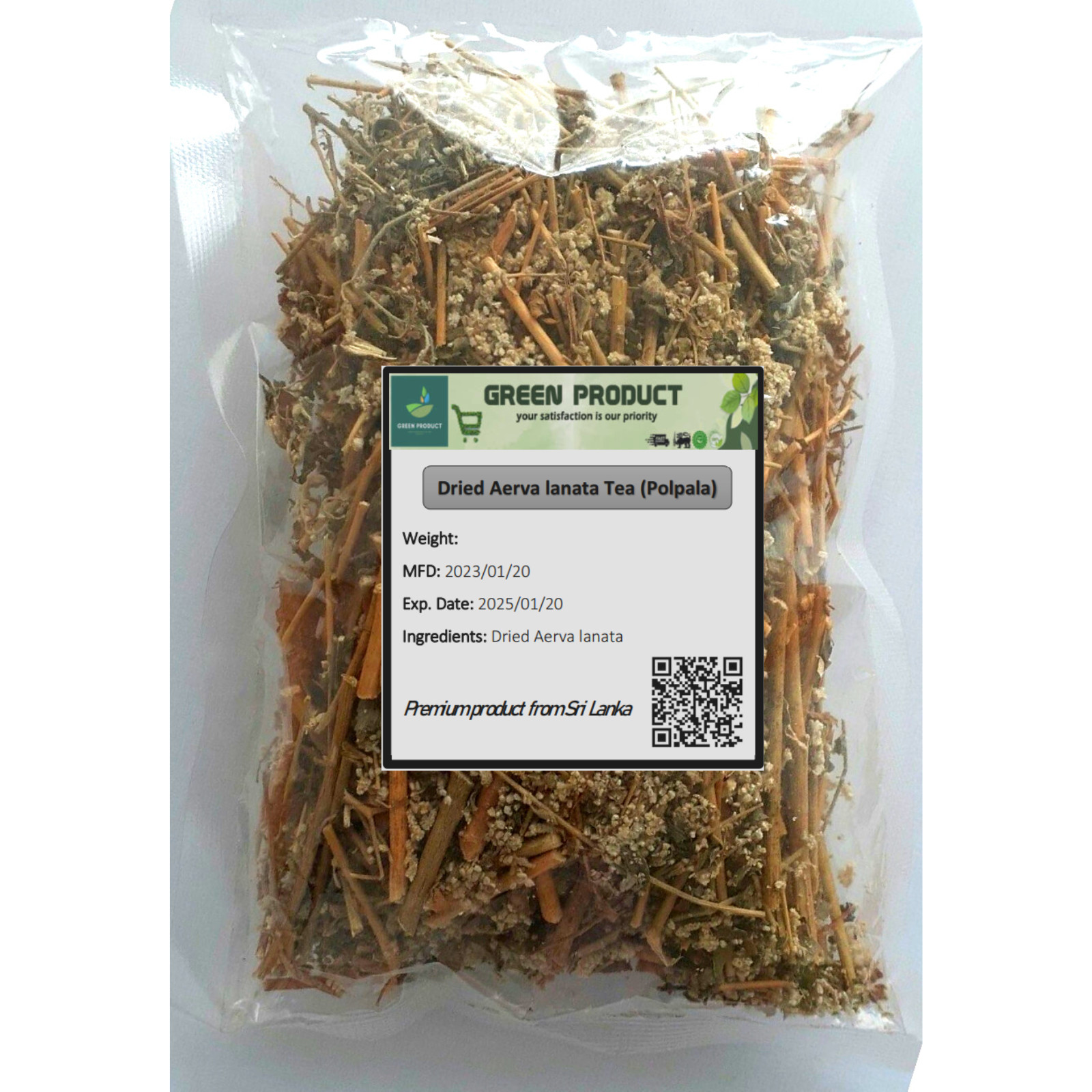 Dried Aerva Lanata | Organic Herbal Wellness Tea | 100% Natural Ayurvedic Herb