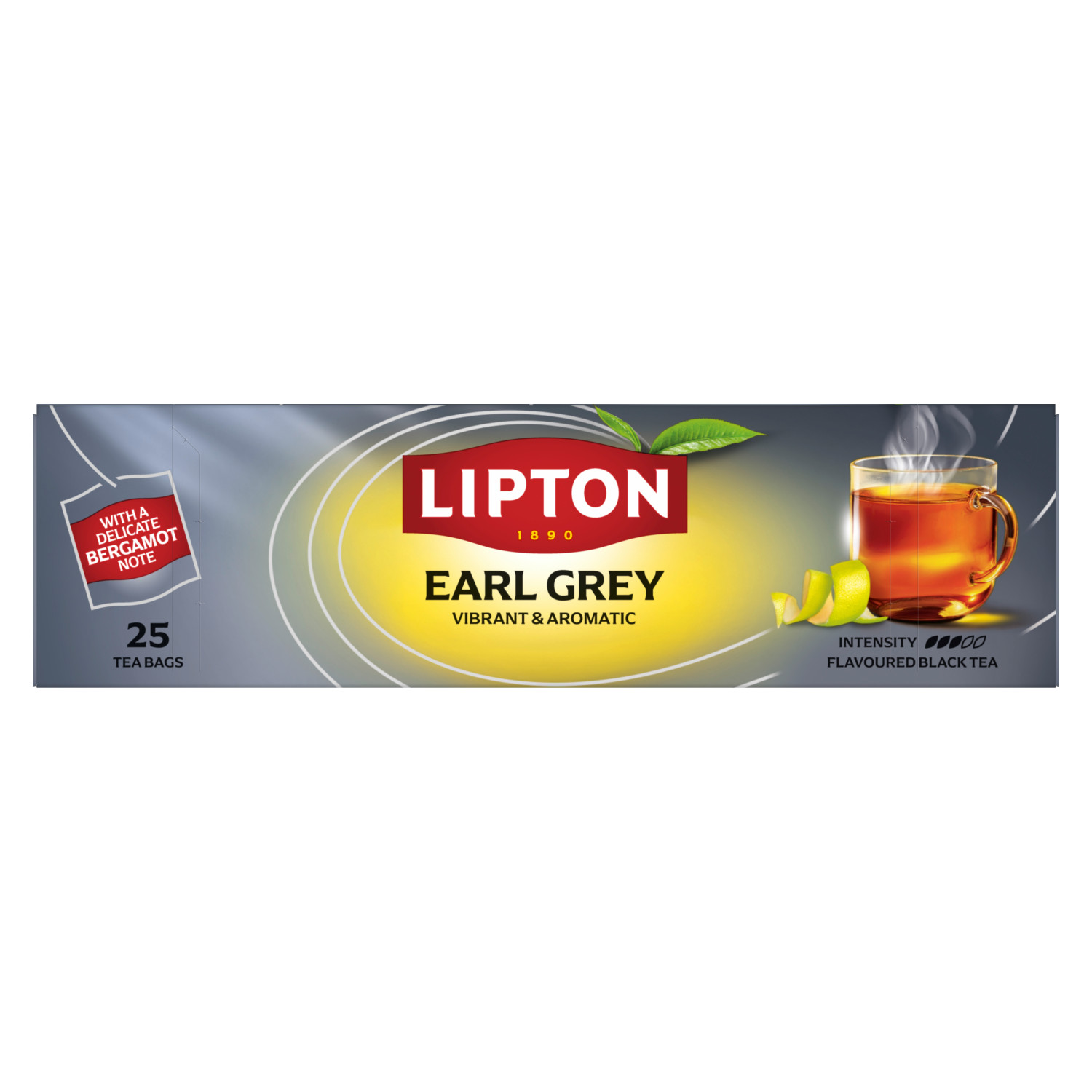 LIPTON EARL GREY Classic Black Tea Infusion 25 Teabag Box 37.5g 1.32oz