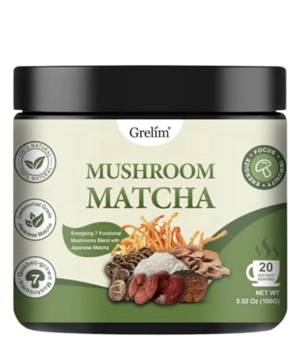 Mushroom Matcha, Japanese Ceremonial Matcha Infused with 7 Superfood Mushrooms