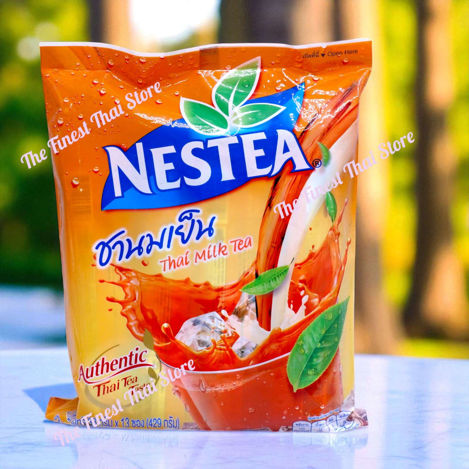 Nestea Instant Thai Milk Tea Mix Powder Authentic Thai Tea Taste 1 Bag (13 Sac)