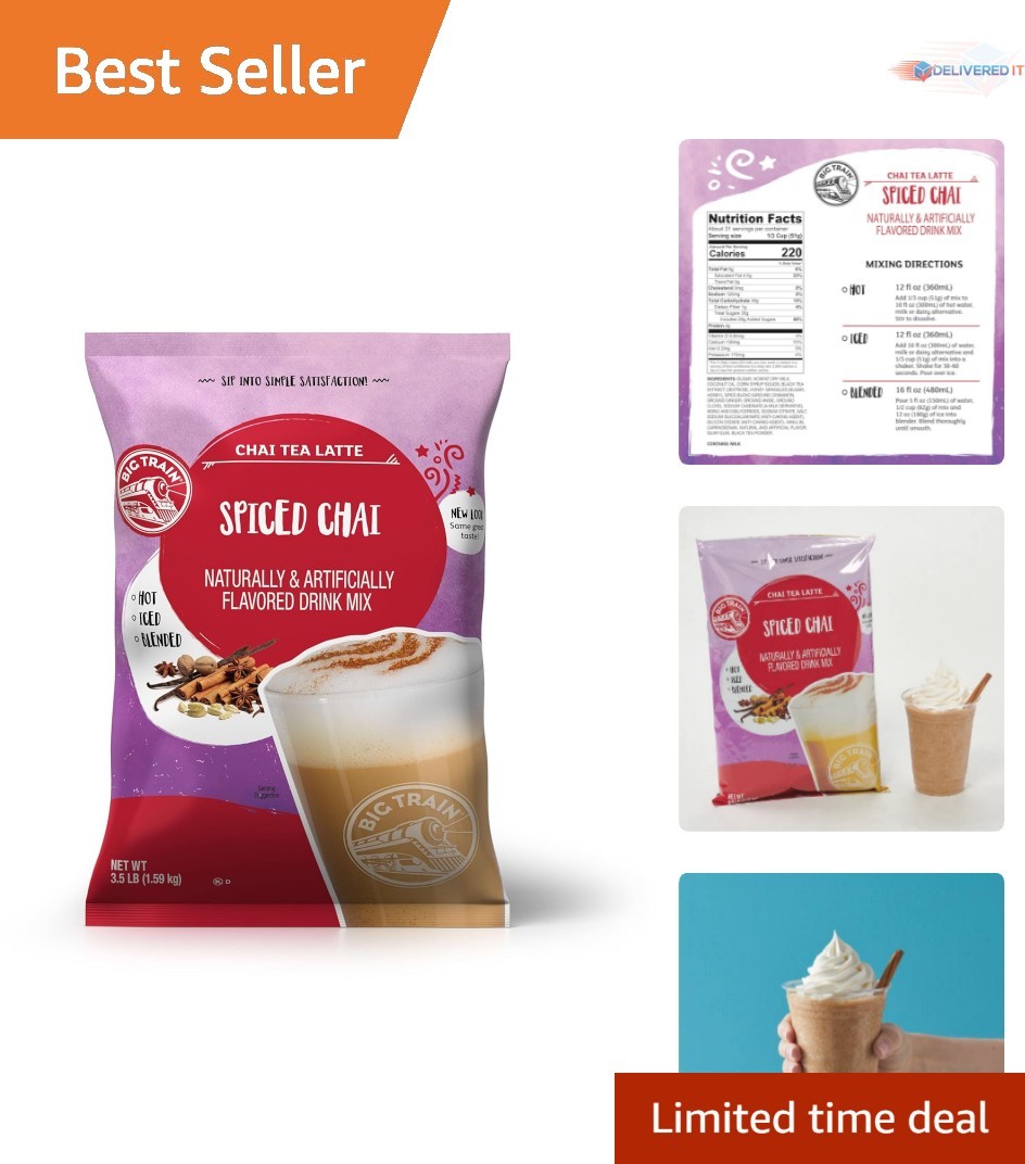 Spiced Chai Tea Latte Mix 56oz Powder Beverage Great for Hot or Iced Drink