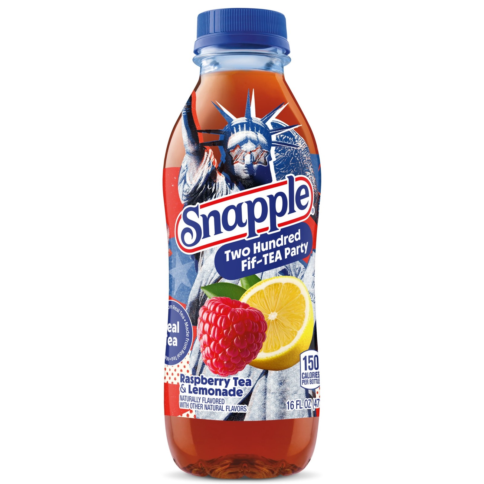 Snapple Two Hundred Fif-TEA Party Raspberry Tea & Lemonade, 16 fl oz, 12 Pack