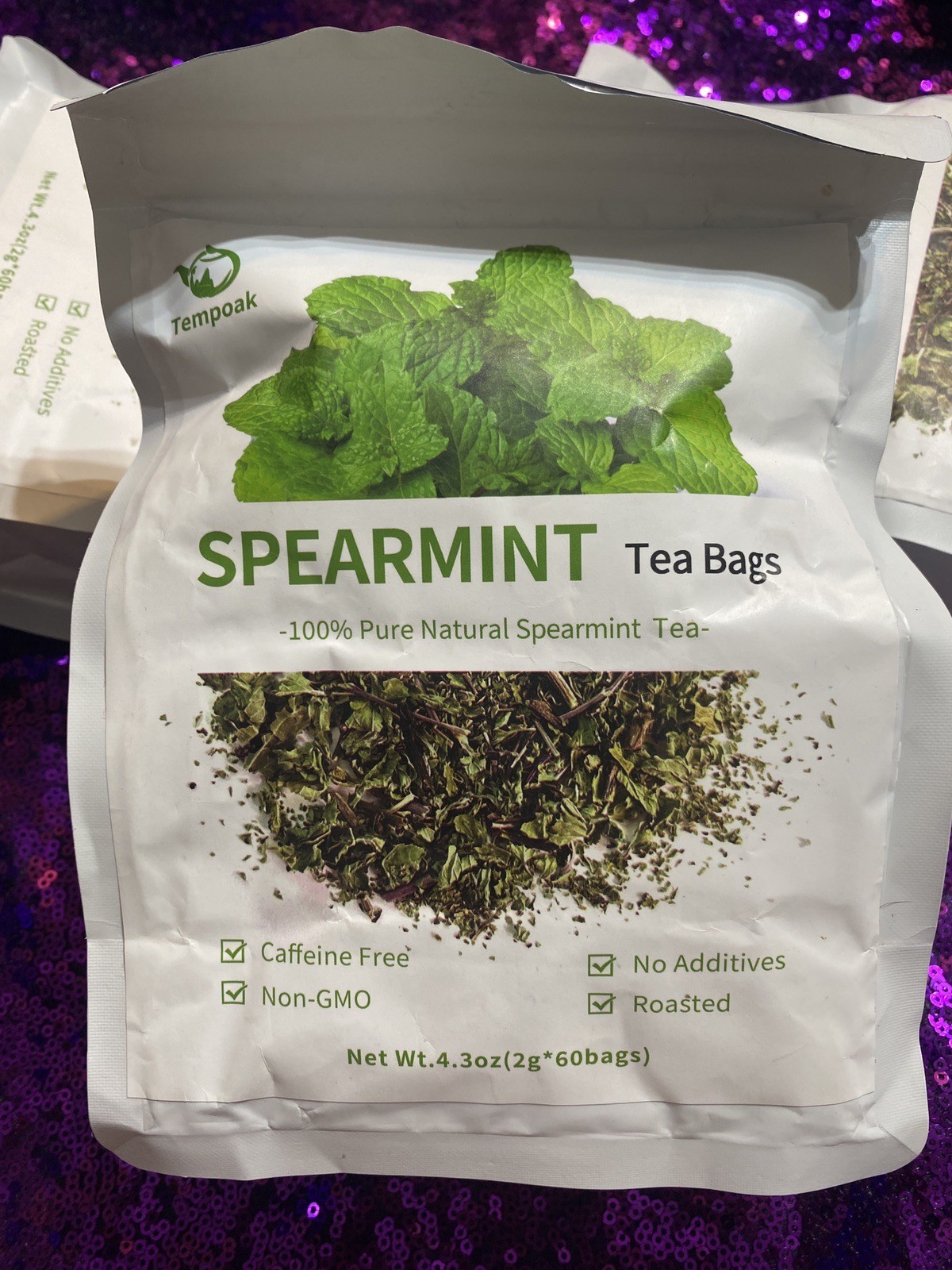 3x Pure Spearmint Tea Bags Caffeine Free Promote Digestion Relieve Anxiety 60bag