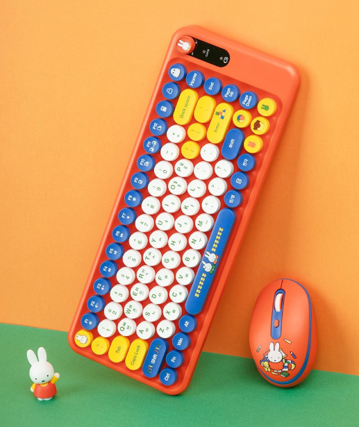 Royche Miffy Wireless Keyboard Mouse Set Korean Layout Round Keycap