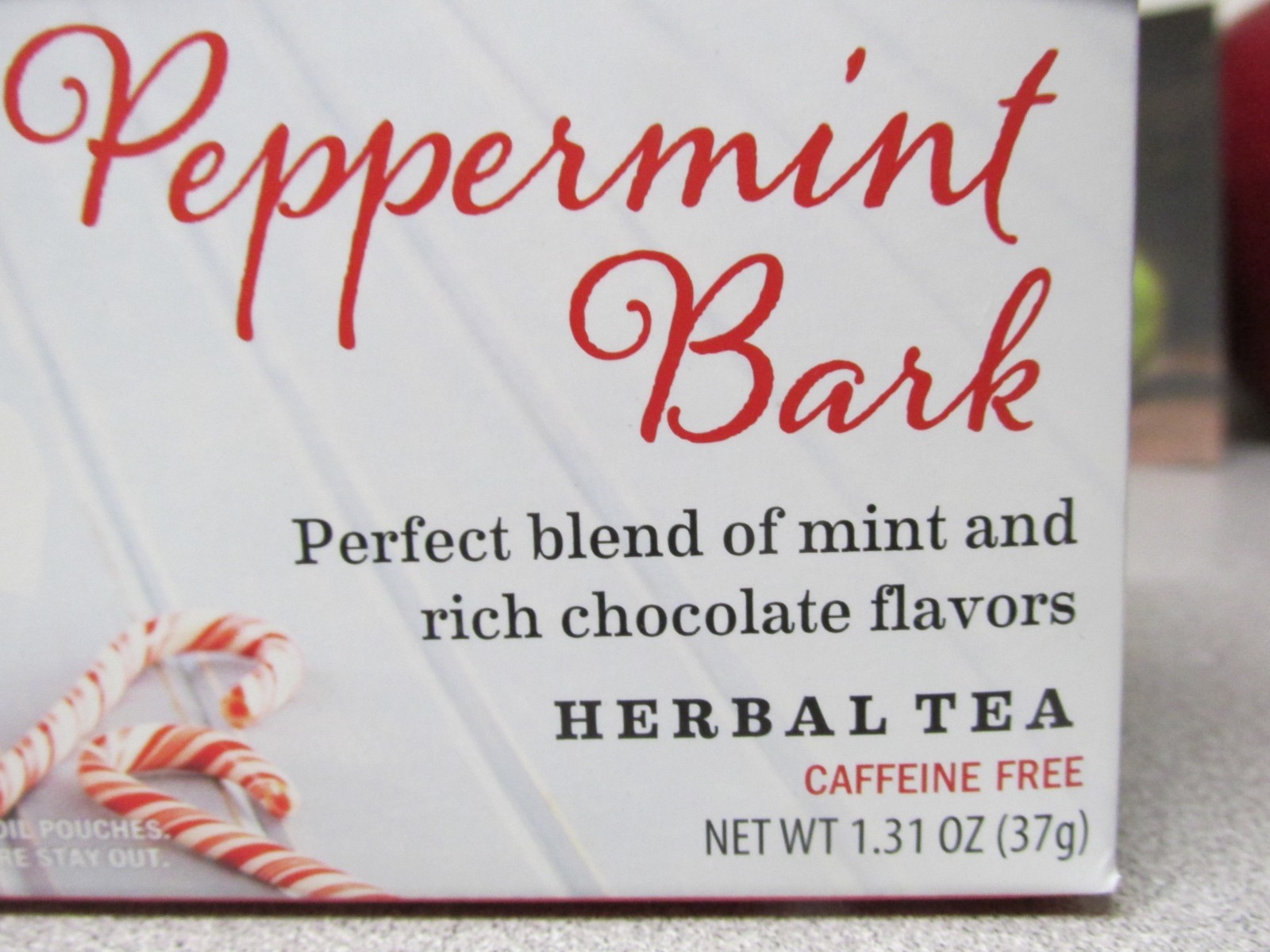 Bigelow Peppermint Bark Herbal Tea Bags 18 in Box