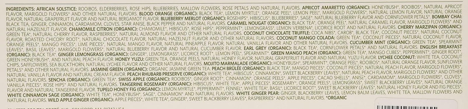 Tea Forte Single Steeps Loose Leaf Tea Sampler, Assorted Variety Tea Box, 15 Sin