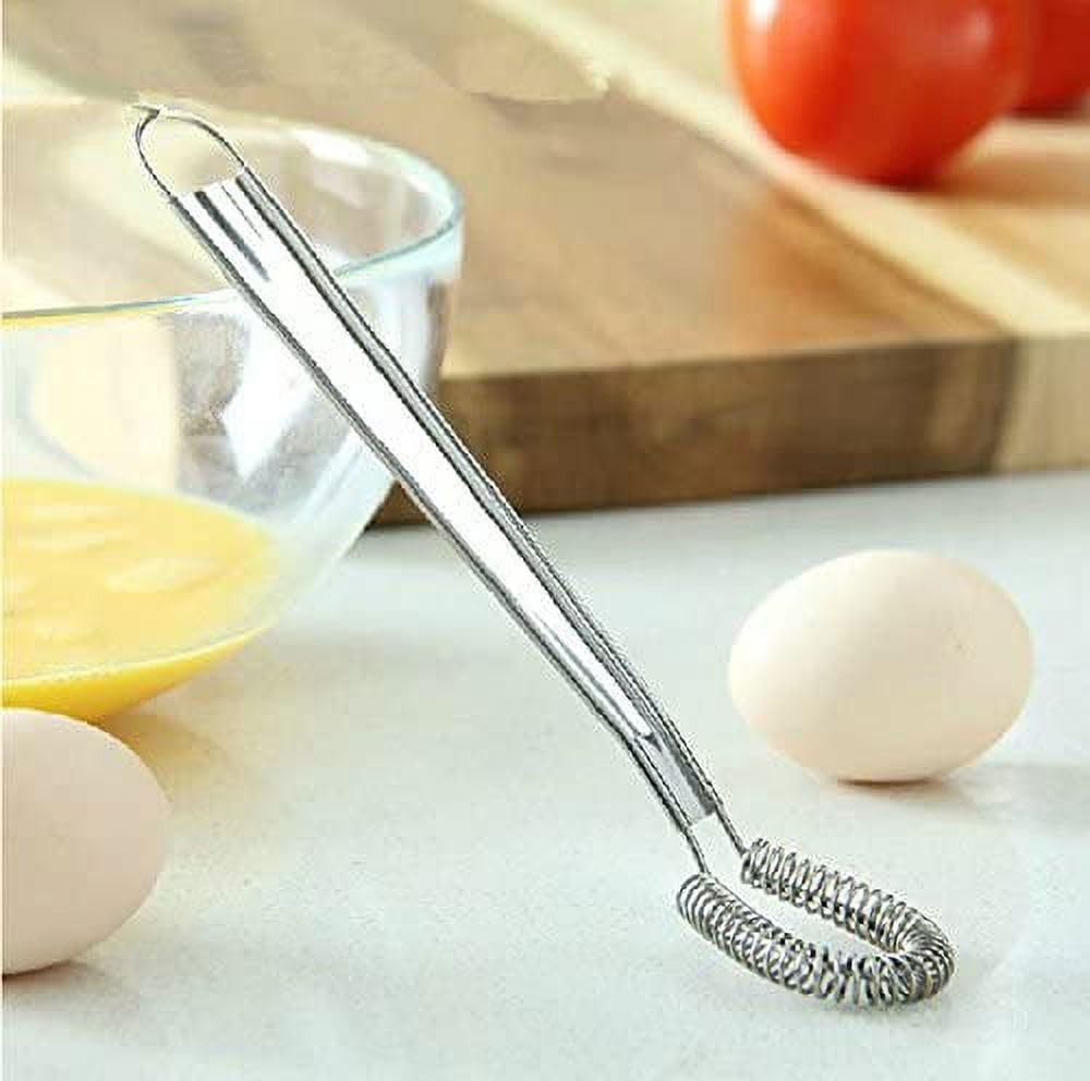 1Pc Silver Egg Beater Stainless Steel Mini Spring Coil Whisk 1,