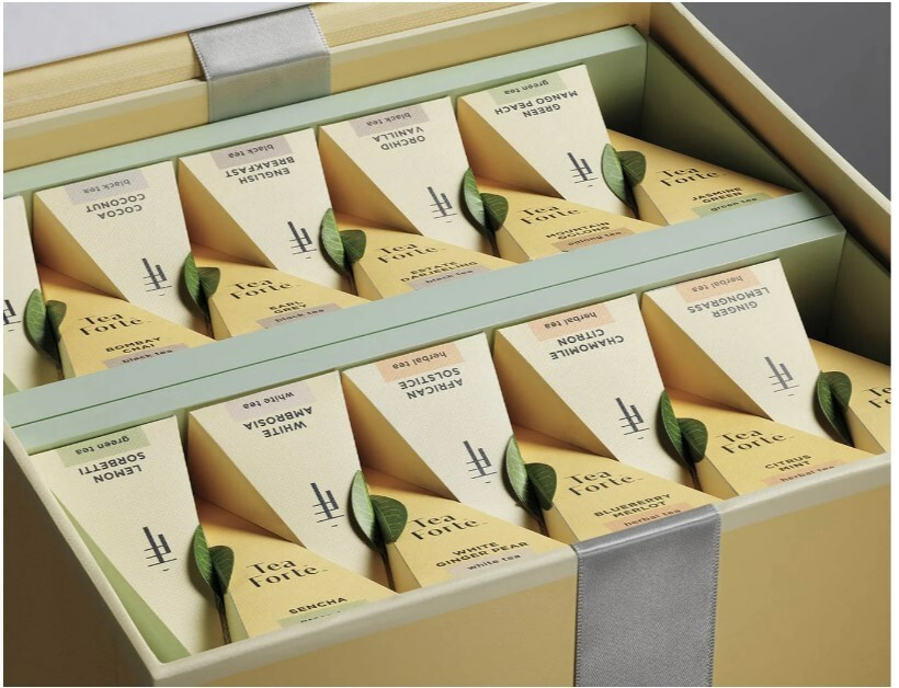 Tea Forté, Large “Tasting Assortment” Tea Chest Gift Box of 40 Gourmet Teas