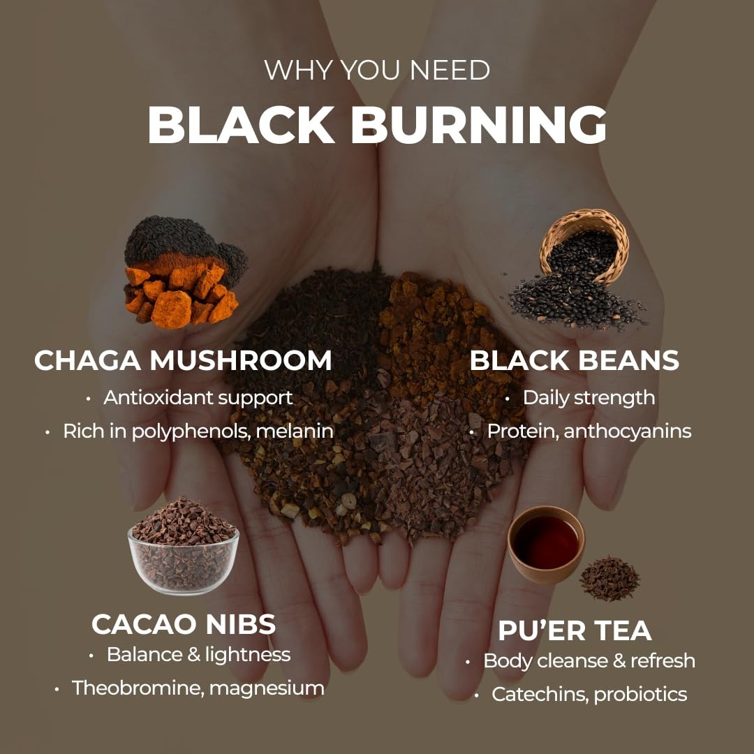 BANGPAE Tea with Puer, Chaga Mushroom, Black Soybean, and Cacao – Detox Tea f…