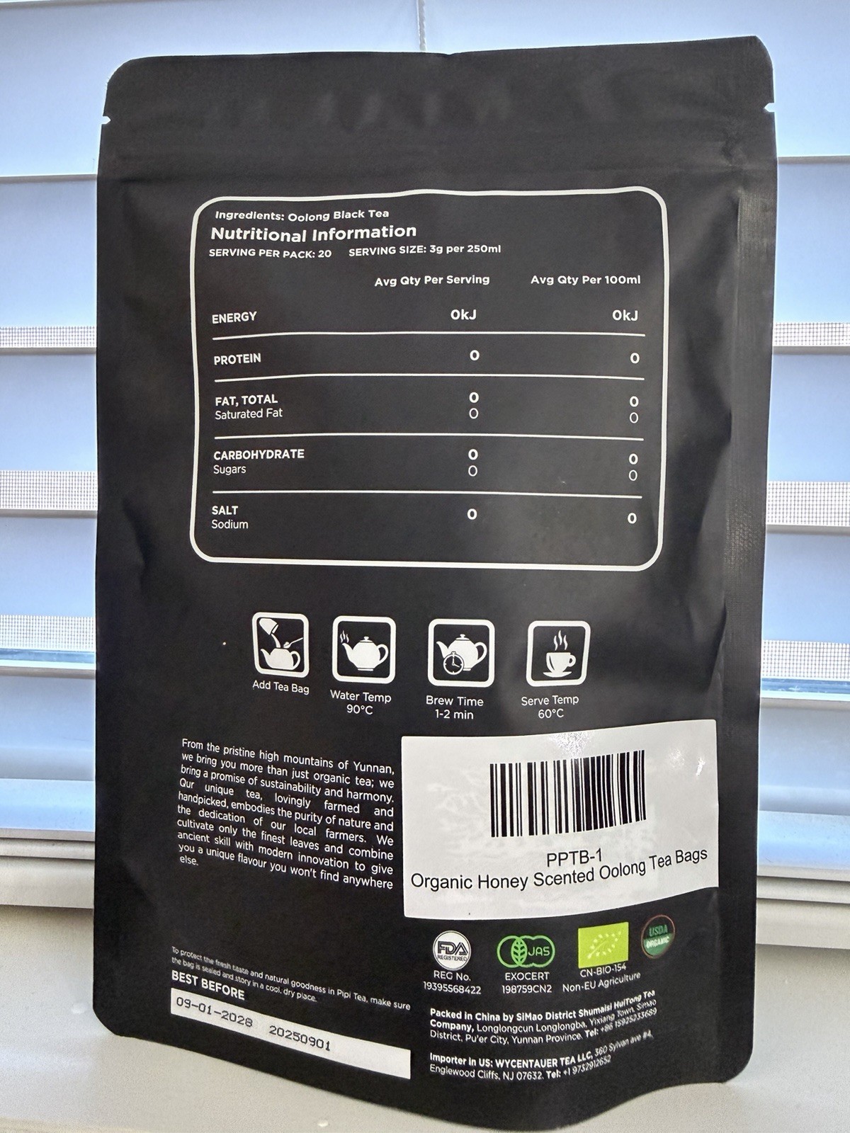 PiPi Tea Organic Honey Scented Oolong Tea Bags